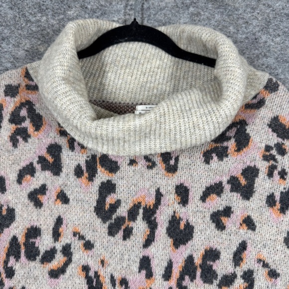 Anthropologie Women's Emmy Cowl Neck Leopard Print Oversized Sweater Size XS - Picture 11 of 16